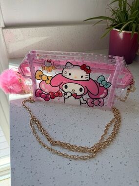 Hello Kitty Kuromi Clear Pink Crossbody Bag Sanrio Kawaii Y2K Transparent Purse